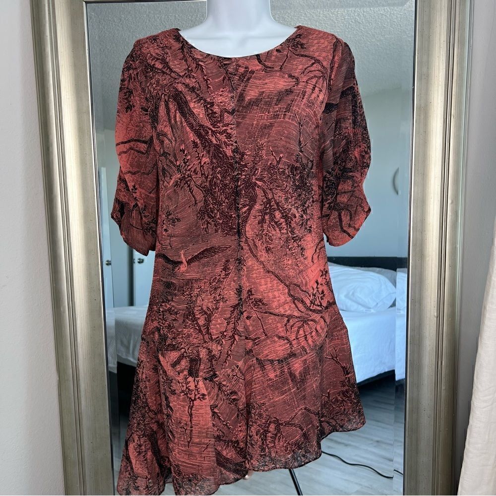H&M Conscious Rust Printed Dress Size 6
